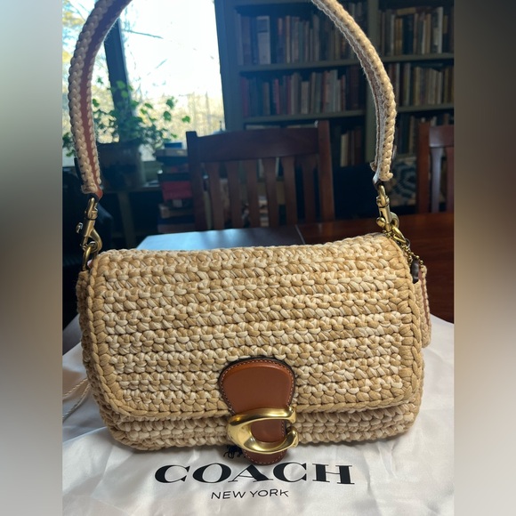 Coach Handbags - Coach Natural Tabby Crochet Raffia Shoulder Bag